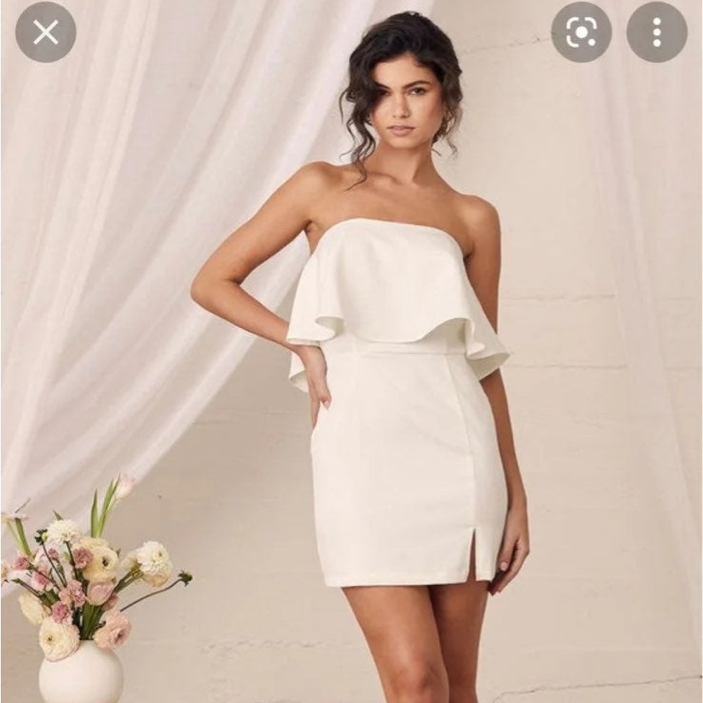 Lulus White Kiani Strapless Bodycon Dress
